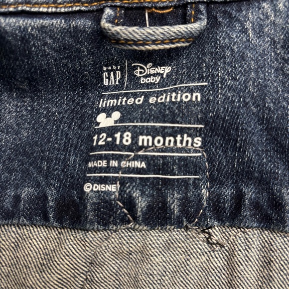 1. Gap × Disney Baby Mickey Mouse Icon Denim Jacket - Picture 7 of 8